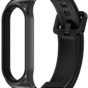 Силіконовий ремінець з металевою капсулою Mi Jobs Premium Comfort для фітнес браслета Xiaomi Mi Band 3 4 5 6 Чорний + графіт