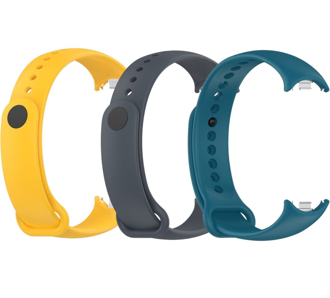 Комплект силіконових ремінців з металевим кріпленням Mi Jobs Bright Sea для Xiaomi Mi Band 8/9 (три ремінці)