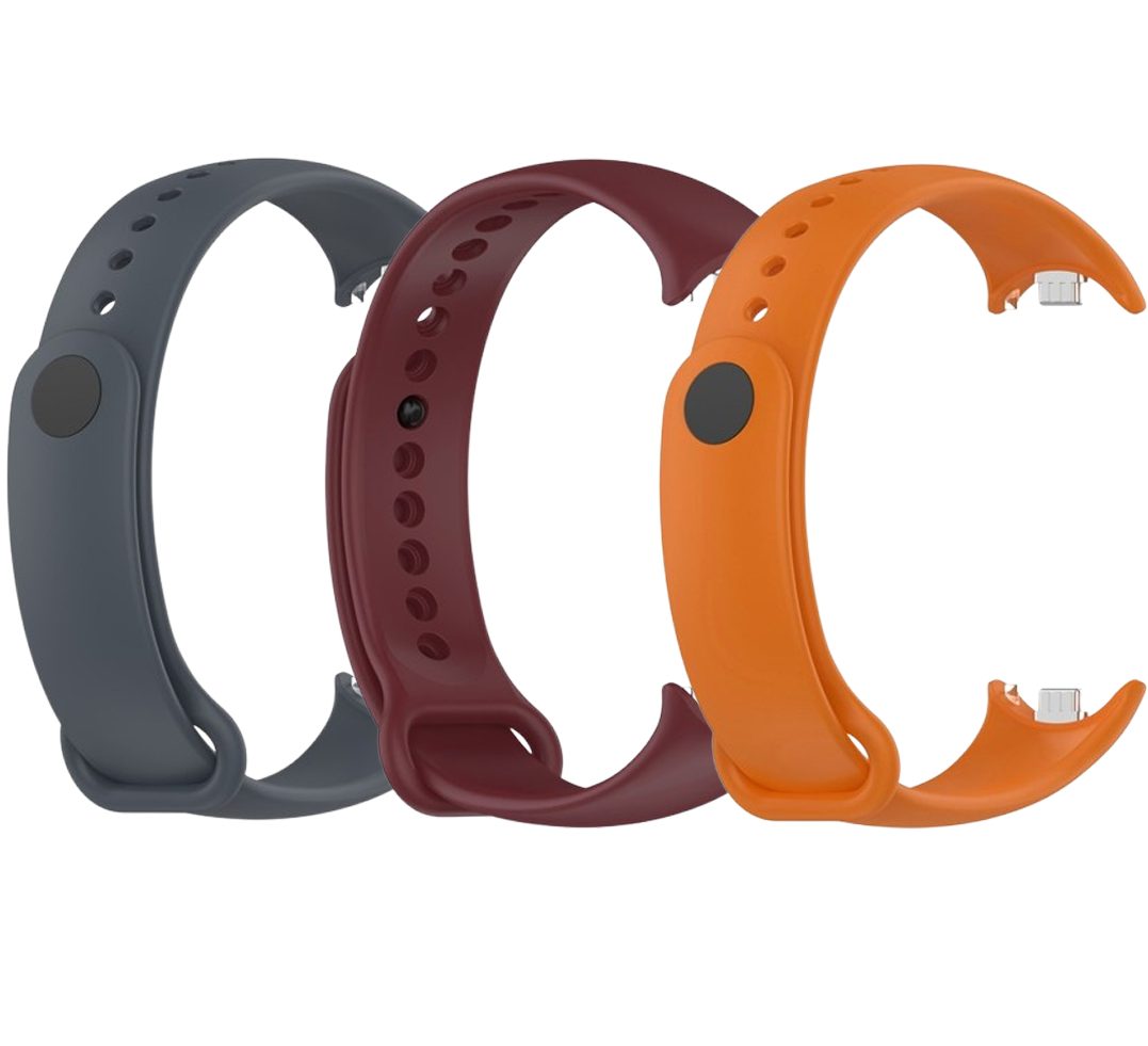 Комплект силіконових ремінців з металевим кріпленням Mi Jobs Captain для Xiaomi Mi Band 8/9 (три ремінці)
