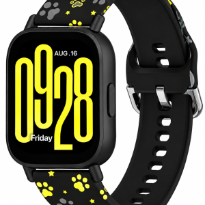 Ремінець силіконовий MRK для смарт-години Redmi Watch 5 Active / Redmi Watch 5 Lite 22 мм з металевою застібкою Black and Yellow Paws