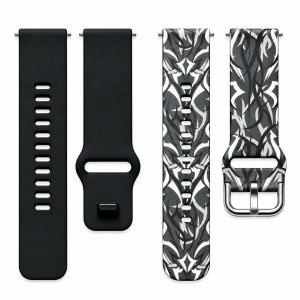 Комплект силіконових ремінців MRK для смарт-годинників Redmi Watch 5 Active / Redmi Watch 5 Lite 22 мм з металевою застібкою Black and White