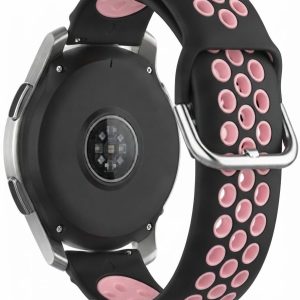 Ремінець силіконовий NikeStyle MRK для смарт-години Redmi Watch 5 Active / Redmi Watch 5 Lite 22 мм з металевою застібкою Black and Pink