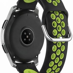 Ремінець силіконовий NikeStyle MRK для смарт-години Redmi Watch 5 Active / Redmi Watch 5 Lite 22 мм з металевою застібкою Black and Lime Green