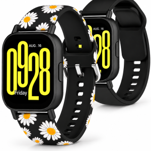 Комплект силіконових ремінців MRK для смарт-годинників Redmi Watch 5 Active / Redmi Watch 5 Lite 22 мм з металевою застібкою Black Camomiles Комплект силіконових ремінців MRK для смарт-годинників Redmi Watch 5 Active / Redmi Watch 5 Lite 22 мм з металевою застібкою Black Camomiles