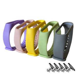 Комплект ремешков MRK для Xiaomi Mi Band 4/3 Joy, пять ремешков (светло-розовый, светло-фиолетовый, тёмно-серый, желтый, салатовый) + 5 металлических кнопок – фото, отзывы, характеристики в интернет-магазине MoreKitov МореКитов от продавца: MRK МРК| Купить в Украине: Киеве, Харькове, Львове