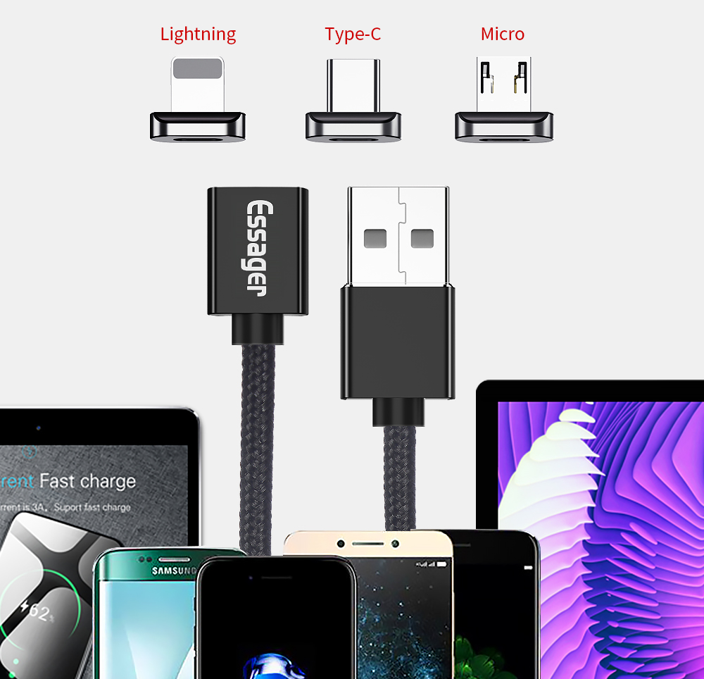 Магнитный кабель черный ESSAGER 3в1 USB х (Lightning, Type-C, Micro USB) 3метра – фото, отзывы, характеристики в интернет-магазине MoreKitov МореКитов от продавца: MRK МРК| Купить в Украине: Киеве, Харькове, Львове 3 Магнитный кабель черный ESSAGER 3в1 USB х (Lightning, Type-C, Micro USB) 3метра – фото, отзывы, характеристики в интернет-магазине MoreKitov МореКитов от продавца: MRK МРК| Купить в Украине: Киеве, Харькове, Львове 3