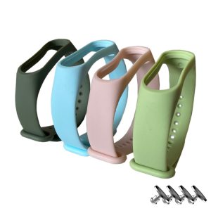 Комплект ремешков MRK для Xiaomi Mi Band 4/3 Rose, четыре ремешка: светло-розовый, хаки, голубой, салатовый + 4 металические кнопки – фото, отзывы, характеристики в интернет-магазине MoreKitov МореКитов от продавца: MRK МРК| Купить в Украине: Киеве, Харькове, Львове
