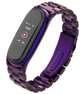 Ремешок MiJobs Plus металлический для Xiaomi Mi Band 5/6/4/3 Purple