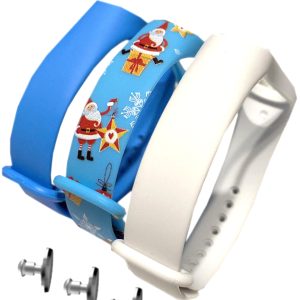 Комплект силиконовых ремешков MRK для Xiaomi Mi Band 4/3 Новогодний (три ремешка: синий, голубой, белый) + 3 металические кнопки – фото, отзывы, характеристики в интернет-магазине MoreKitov МореКитов от продавца: MRK МРК| Купить в Украине: Киеве, Харькове, Львове