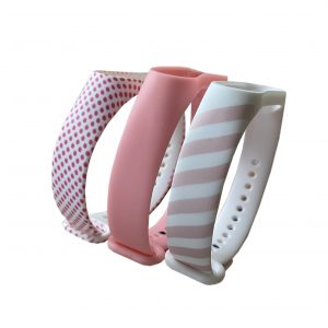 Комплект ремешков MRK для Xiaomi Mi Band 4/3 Joy, бело-розовый, розовый