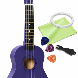 Укулеле сопрано 21″ + комплект аксесcуаров S (Гавайская гитара) HM100-GB Dark Purple