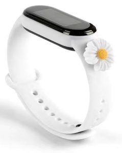 Ремешок силиконовый MRK для фитнес браслета Xiaomi Mi Band 5 6 - 3D Лапка Белая