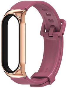 Ремешок силиконовый с металлической капсулой Mi Jobs Premium Comfort для фитнес браслета Xiaomi Mi Band 3 4 5 6 Marsala and Rose