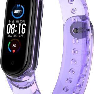 Ремешок силиконовый MRK для фитнес браслета Xiaomi Mi Band 8/9/10 Хамелеон Фиолетовый