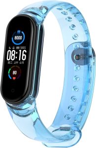 Ремешок силиконовый MRK для фитнес браслета Xiaomi Mi Band 8/9/10 Хамелеон Голубой
