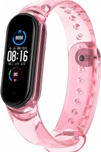 Ремешок силиконовый MRK для фитнес браслета Xiaomi Mi Band 8/9/10 Хамелеон Розовый