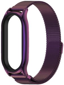 Ремешок металлический MiJobs Milanese Loop Magnet clasp для браслета Xiaomi Mi Band 3/4/5/6 Purple