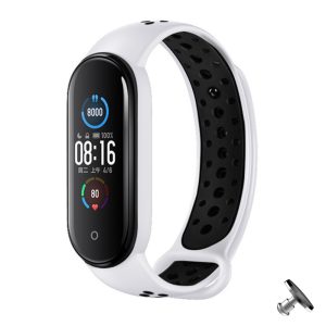 Ремешок Nike style для фитнес-браслета Xiaomi Mi Band 7/6/5 Белый с черным + металическая кнопка – фото, отзывы, характеристики в интернет-магазине MoreKitov МореКитов от продавца: MRK МРК| Купить в Украине: Киеве, Харькове, Львове