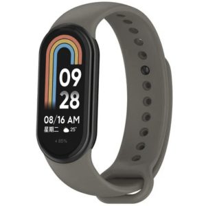 Силиконовый ремешок MRK для фитнес браслета Xiaomi Mi Band 8/9 Серый