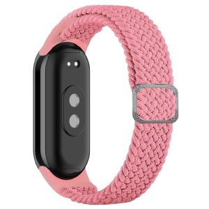 Ремешок тканевый Braided Loop MRK для фитнес браслета Xiaomi Mi Band 8/9/10 с металлическим регулятором длины Розовый