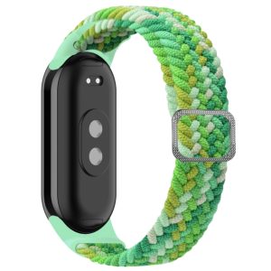 Ремешок тканевый Braided Loop MRK для фитнес браслета Xiaomi Mi Band 8/9/10 с металлическим регулятором длины Light Green