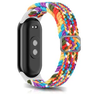 Ремешок тканевый Braided Loop MRK для фитнес браслета Xiaomi Mi Band 8/9/10 с металлическим регулятором длины Rainbow