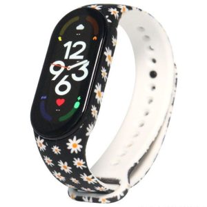 Ремешок силиконовый с дизайнерским принтом Полевая ромашка для фитнес браслета Xiaomi Mi Band 5/6/7 Черный – фото, отзывы, характеристики в интернет-магазине MoreKitov МореКитов от продавца: MRK МРК| Купить в Украине: Киеве, Харькове, Львове