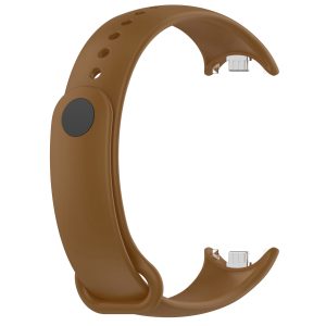 Силиконовый ремешок Original Design MiJobs для фитнес браслета Xiaomi Mi Band 8/9/10 Коричневый с металлическим креплением
