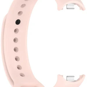 Силиконовый ремешок Mi Jobs для фитнес браслета Xiaomi Mi Band 8/9/10 Light Pink (17) с металлическим креплением