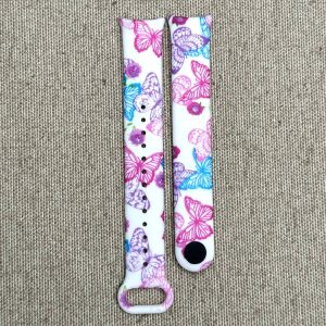 Ремешок силиконовый с рисунком Butterflies MRK для фитнес браслета Xiaomi Mi Band 8 White Butterfly