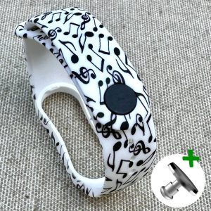 Ремешок силиконовый MRK с дизайнерским принтом Musician для фитнес браслета Xiaomi Mi Band 5/6/7 с металлической кнопкой – фото, отзывы, характеристики в интернет-магазине MoreKitov МореКитов от продавца: MRK МРК| Купить в Украине: Киеве, Харькове, Львове