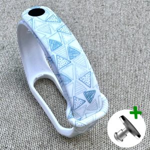 Ремешок силиконовый MRK с дизайнерским принтом Blue Triangles для фитнес браслета Xiaomi Mi Band 5/6/7 с металлической кнопкой – фото, отзывы, характеристики в интернет-магазине MoreKitov МореКитов от продавца: MRK МРК| Купить в Украине: Киеве, Харькове, Львове