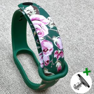 Ремешок силиконовый MRK с дизайнерским принтом Roses on Green для фитнес браслета Xiaomi Mi Band 5/6/7 с металлической кнопкой – фото, отзывы, характеристики в интернет-магазине MoreKitov МореКитов от продавца: MRK МРК| Купить в Украине: Киеве, Харькове, Львове