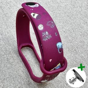 Ремешок силиконовый MRK с дизайнерским принтом Marsala Cartoon для фитнес браслета Xiaomi Mi Band 5/6/7 с металлической кнопкой – фото, отзывы, характеристики в интернет-магазине MoreKitov МореКитов от продавца: MRK МРК| Купить в Украине: Киеве, Харькове, Львове