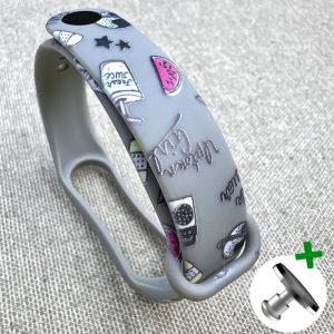 Ремешок силиконовый MRK с дизайнерским принтом Gray Watermelon для фитнес браслета Xiaomi Mi Band 5/6/7 с металлической кнопкой – фото, отзывы, характеристики в интернет-магазине MoreKitov МореКитов от продавца: MRK МРК| Купить в Украине: Киеве, Харькове, Львове