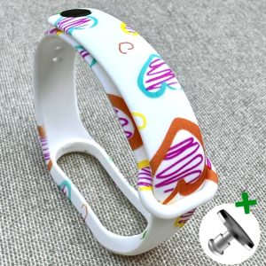 Ремешок силиконовый MRK с дизайнерским принтом Hearts 01 для фитнес браслета Xiaomi Mi Band 5/6/7 с металлической кнопкой – фото, отзывы, характеристики в интернет-магазине MoreKitov МореКитов от продавца: MRK МРК| Купить в Украине: Киеве, Харькове, Львове