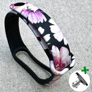 Ремешок силиконовый MRK с дизайнерским принтом Pink Flowers для фитнес браслета Xiaomi Mi Band 5/6/7 с металлической кнопкой – фото, отзывы, характеристики в интернет-магазине MoreKitov МореКитов от продавца: MRK МРК| Купить в Украине: Киеве, Харькове, Львове