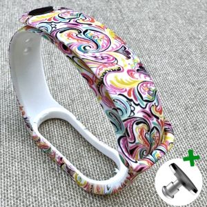 Ремешок силиконовый MRK с дизайнерским принтом Multicolor для фитнес браслета Xiaomi Mi Band 5/6/7 с металлической кнопкой – фото, отзывы, характеристики в интернет-магазине MoreKitov МореКитов от продавца: MRK МРК| Купить в Украине: Киеве, Харькове, Львове
