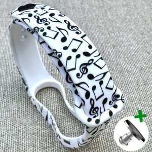 Ремешок силиконовый MRK с дизайнерским принтом Notes для фитнес браслета Xiaomi Mi Band 5/6/7 с металлической кнопкой – фото, отзывы, характеристики в интернет-магазине MoreKitov МореКитов от продавца: MRK МРК| Купить в Украине: Киеве, Харькове, Львове