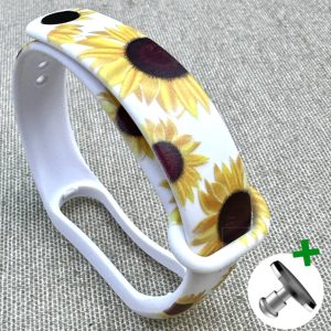 Ремешок силиконовый MRK с дизайнерским принтом Yellow Sunflower для фитнес браслета Xiaomi Mi Band 5/6/7 с металлической кнопкой – фото, отзывы, характеристики в интернет-магазине MoreKitov МореКитов от продавца: MRK МРК| Купить в Украине: Киеве, Харькове, Львове