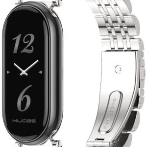 Ремешок металлический Mi Jobs Seven Pearls с металлическим креплением для Xiaomi Mi Smart Band 9/8 Silver