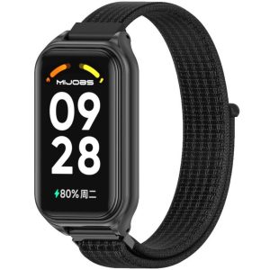 Тканевый ремешок Mi Jobs с металлической капсулой с застежкой на липучке для Mi Smart Band 8 Active/ Redmi Smart Band 2 черный + графит – фото, отзывы, характеристики в интернет-магазине MoreKitov МореКитов от продавца: MRK МРК| Купить в Украине: Киеве, Харькове, Львове