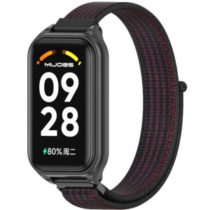 Нейлоновый ремешок Mi Jobs с металлической капсулой и застежкой на липучке для Mi Smart Band 8 Active/ Redmi Smart Band 2 Black/Red – фото, отзывы, характеристики в интернет-магазине MoreKitov МореКитов от продавца: MRK МРК| Купить в Украине: Киеве, Харькове, Львове