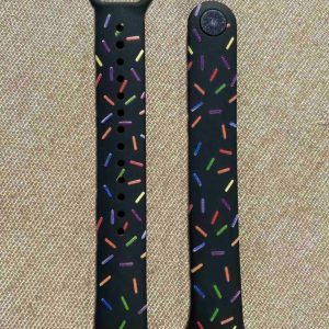 Ремешок силиконовый MRK для фитнес-трекера Xiaomi Mi Band 8/9 Black Sparcle