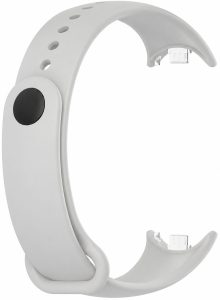 Силиконовый ремешок Original Design MiJobs для фитнес браслета Xiaomi Mi Band 8/9/10 с металлическим креплением Light Grey (26)