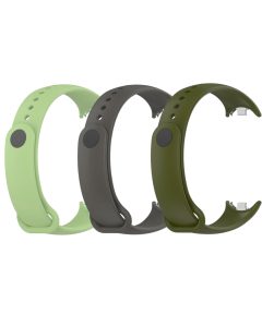 Комплект силиконовых ремешков с металлическим креплением Mi Jobs Greeny для Xiaomi Mi Band 8/9 (три ремешка)