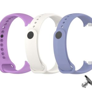Комплект силиконовых ремешков с металлическим креплением Mi Jobs для Xiaomi Mi Band 8/9/10 Lilac Shadows (три ремешка) + металическая кнопка
