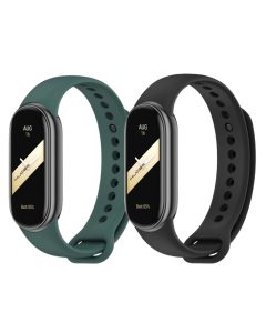 Комплект силиконовых ремешков с металлическим креплением Mi Jobs для Xiaomi Mi Band 8/9 (два ремешка)