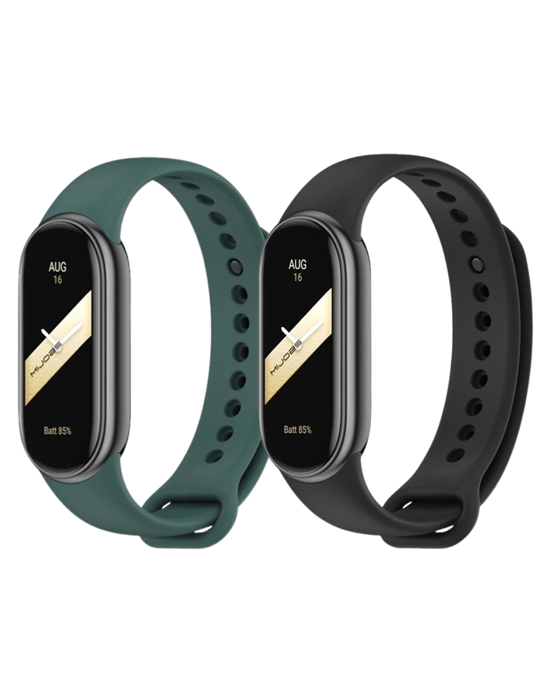 Комплект силиконовых ремешков с металлическим креплением Mi Jobs для Xiaomi Mi Band 8/9 (два ремешка)