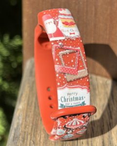 Ремешок силиконовый MRK Merry Chtistmas Presentsдля Mi Band 3/4 с металлической кнопкой